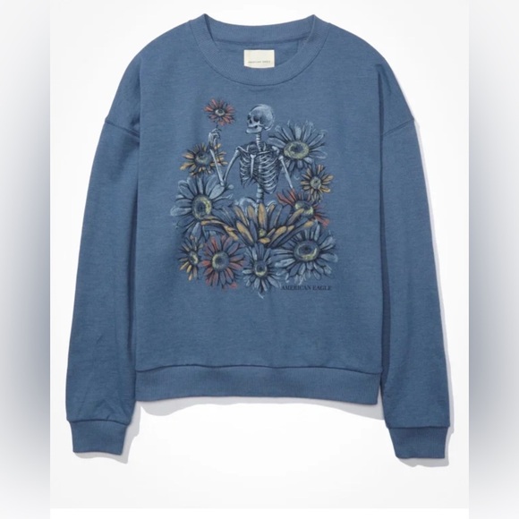 American Eagle Outfitters Sweaters - NWOT American Eagle Skeleton Floral Sweater SMALL